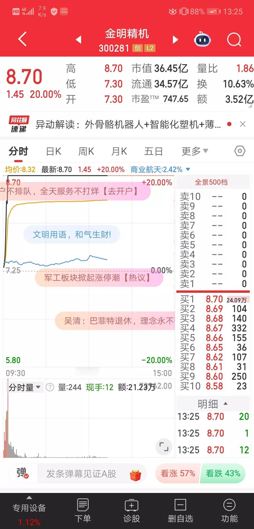 今天漂亮了吧？
真是没劲。涨停都不想看股票[捂脸]