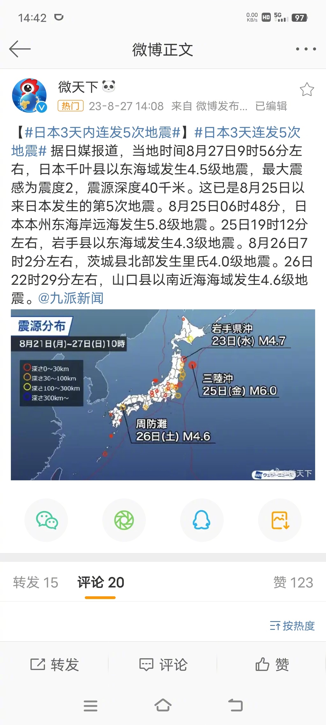#日本3天连发5次地震#可惜地震级别有点太低，叫不醒装睡的富士山。 ​​​