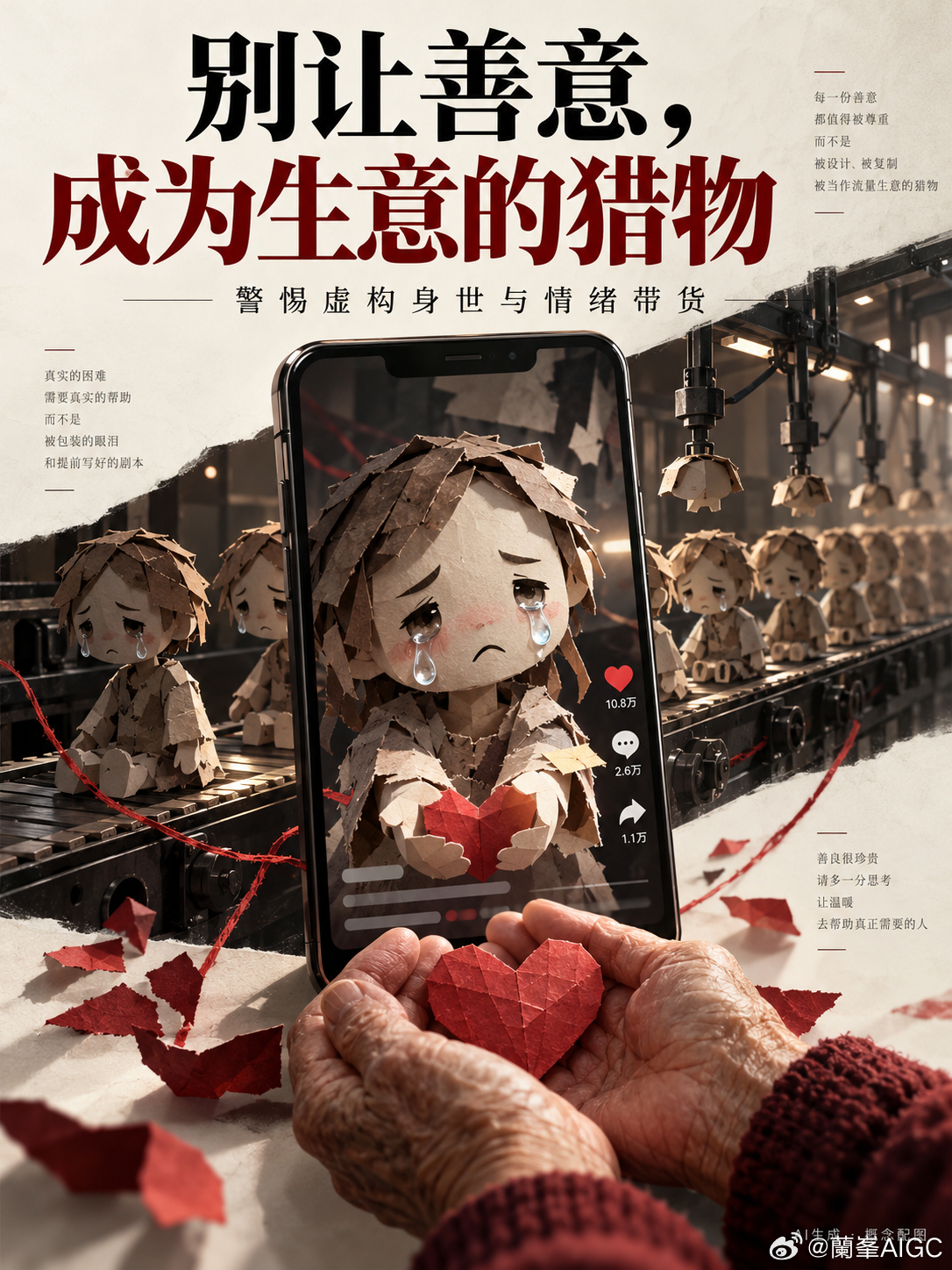 央视曝AI人哭着卖惨带货屏幕里的眼泪可以生成，屏幕外的心疼却是真的。央视报道，一