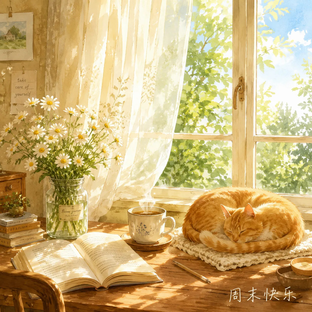 这两天的节奏特别适合慢下来——不必追时间，不必赶进度。一杯热咖啡，一本翻到一半的