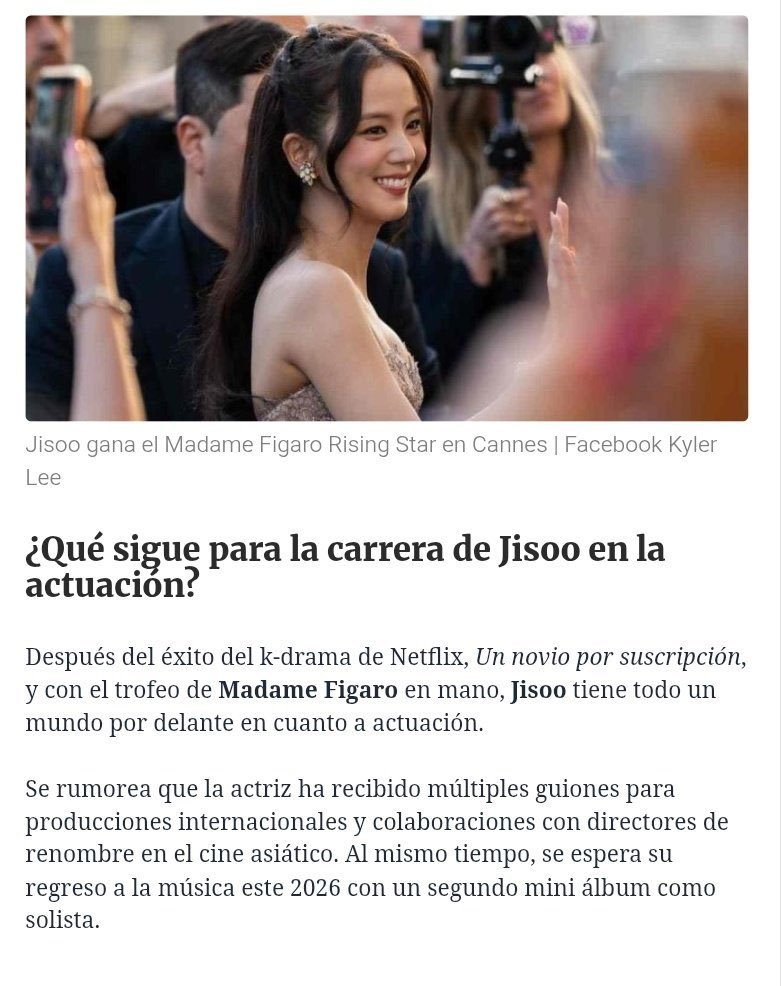 kimjisoo  JISOO 据传已收到多个国际制作的剧本，并与亚洲电影界知名