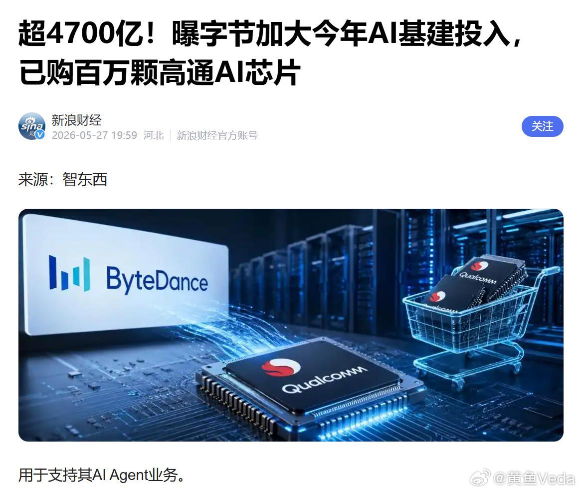 据报道，字节26年资本开支从1600亿→2000亿→4700亿甚至5000亿，翻