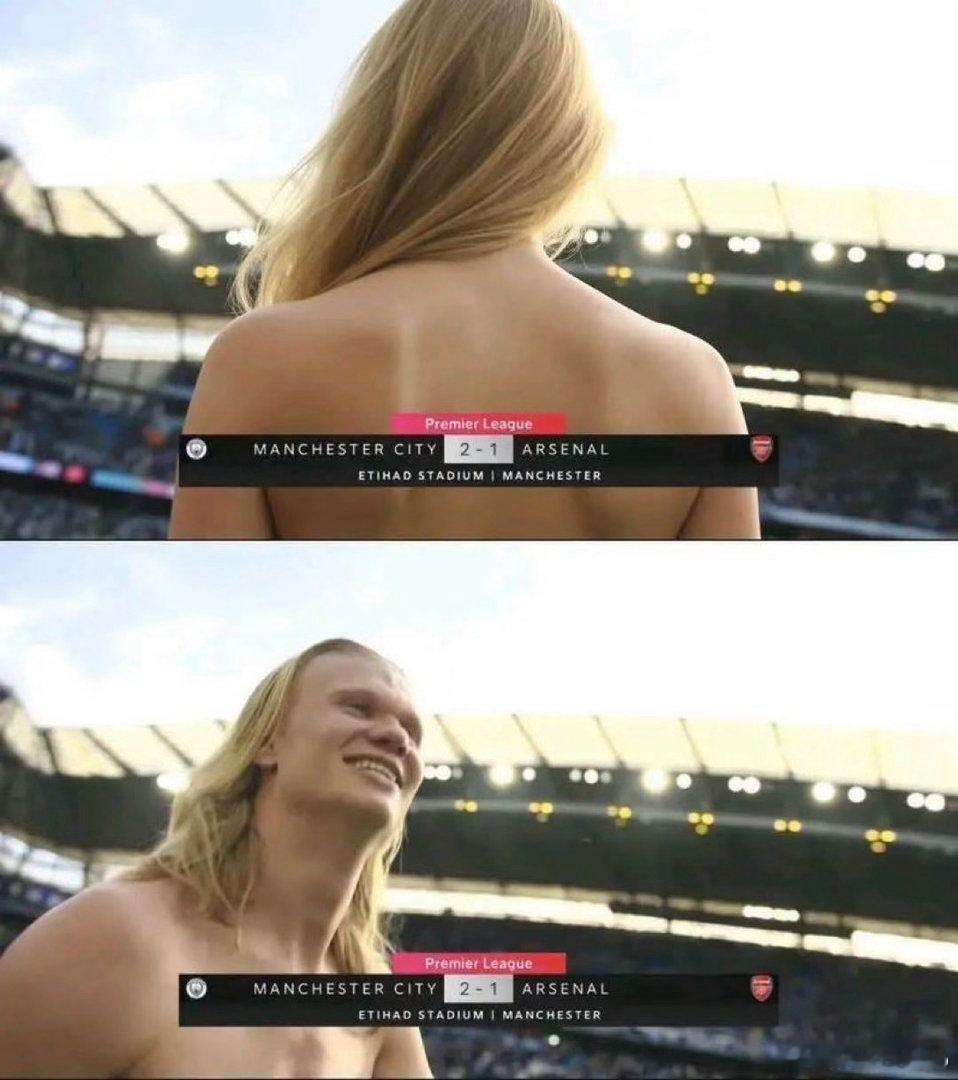 哈兰德这个图是最近看过最好笑的。 英超联赛