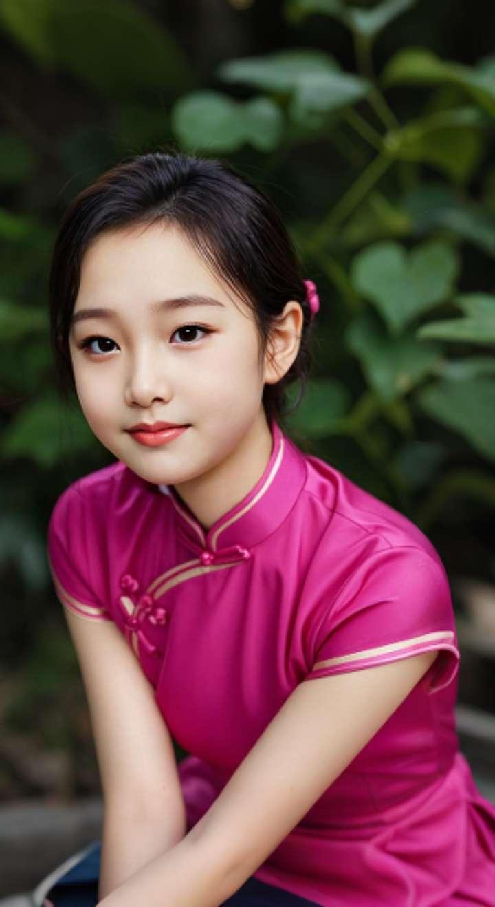 AI扩图 AI艳粉微笑