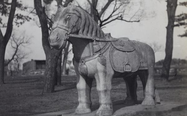 A stone horse at the Tomb of the Princes