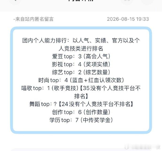 时代少年团个人能力排名时代少年团团内个人能力排行有网友整理时团队内综合排行，参考