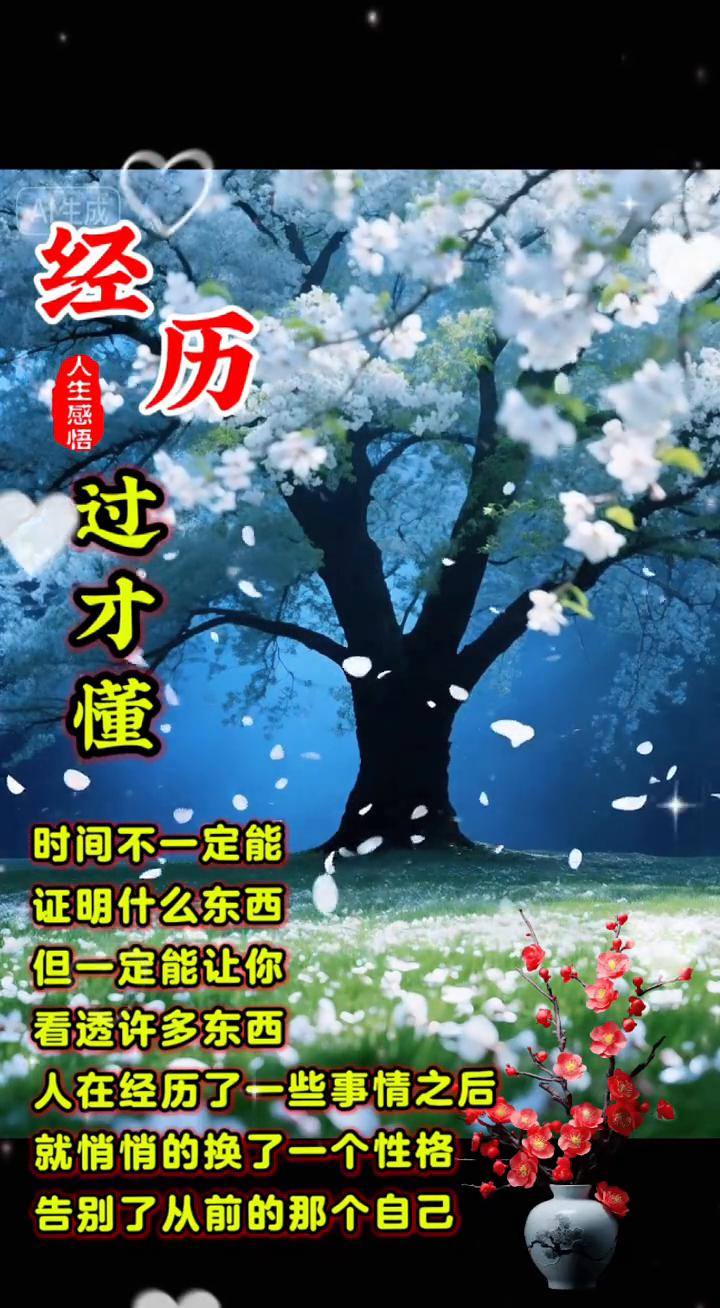 人生感悟。
时间不一定能证明什么东西，但一定能让你看透许多东西。人在经历了一些事