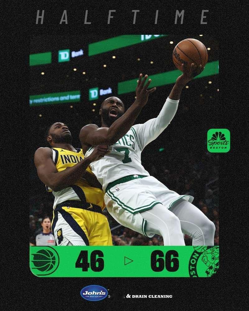 带着20分的领先进入下半场，上半场看的舒服了，下半场可别认为制造困难啊！凯尔特人