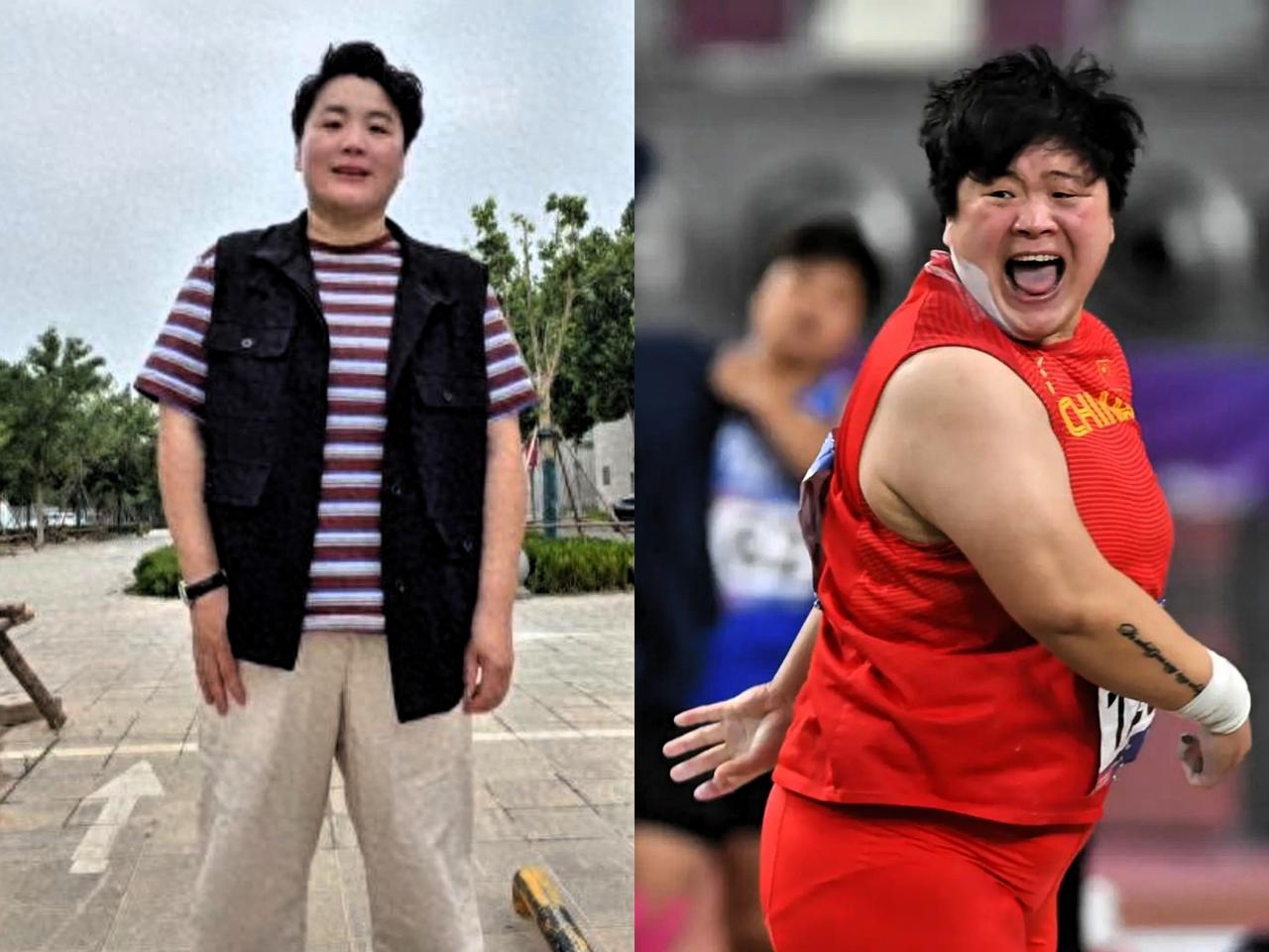 中国文体圈减肥成功的两大狠人：一位是女笑星贾玲，另一位是铅球女王巩立姣。

贾玲