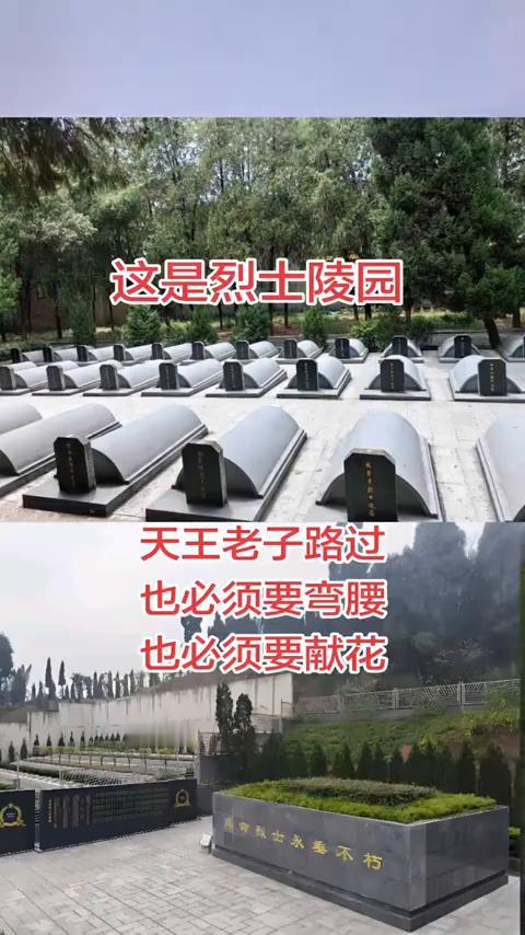 这是烈士陵园，天王老子路过也必须要弯腰，也必须要献花。