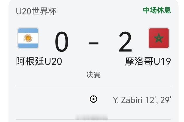 妈呀，刚刷比分，怎么回事这是?阿根廷u20vs摩洛哥u20 ​​​