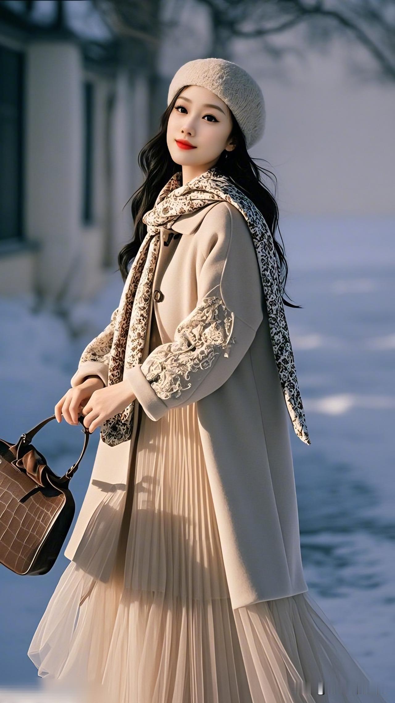 雪中美人倚，风里笑语生。有哪些美女让人过目难忘？ 冬日暖阳下，温柔优雅的冬日穿搭