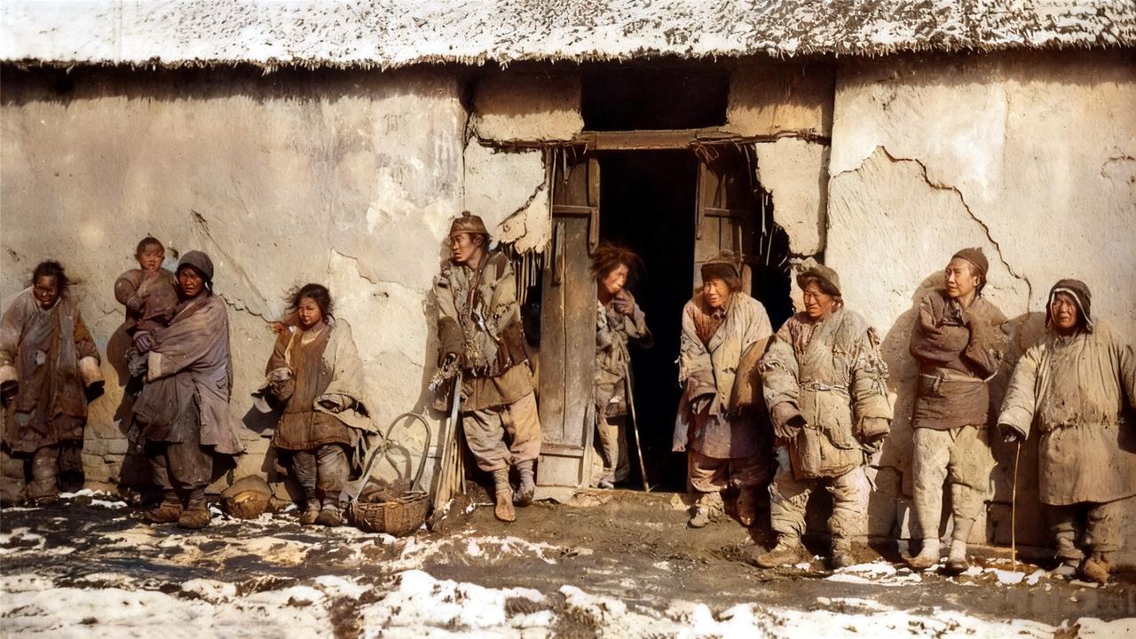 清末时期的普通百姓生活有多苦，看看这张照片便知道了。

这是1898年中原某地的