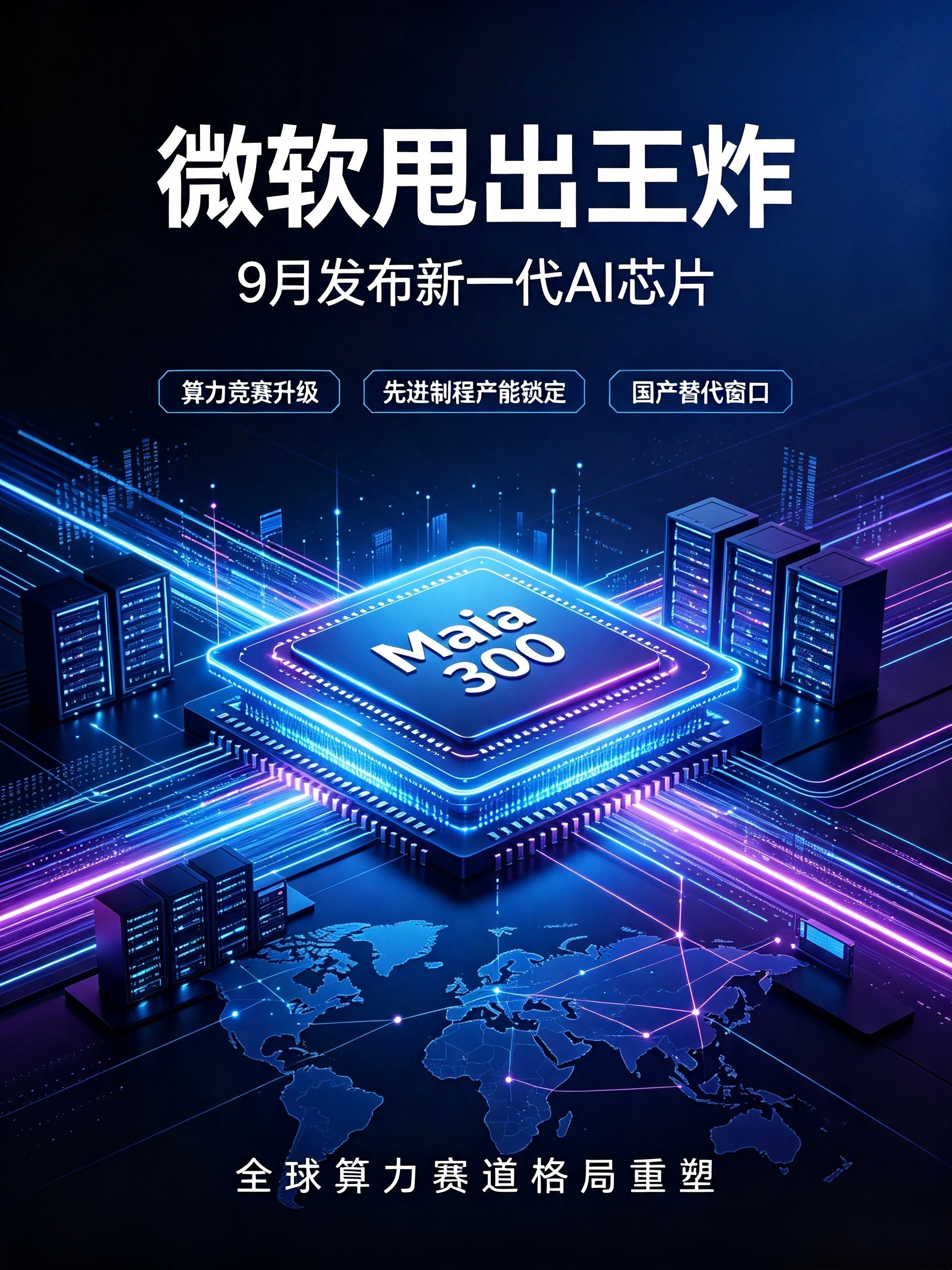 微软甩出重磅王炸！9月发布新一代AI芯片，全球算力赛道格局彻底重塑全球AI算力军