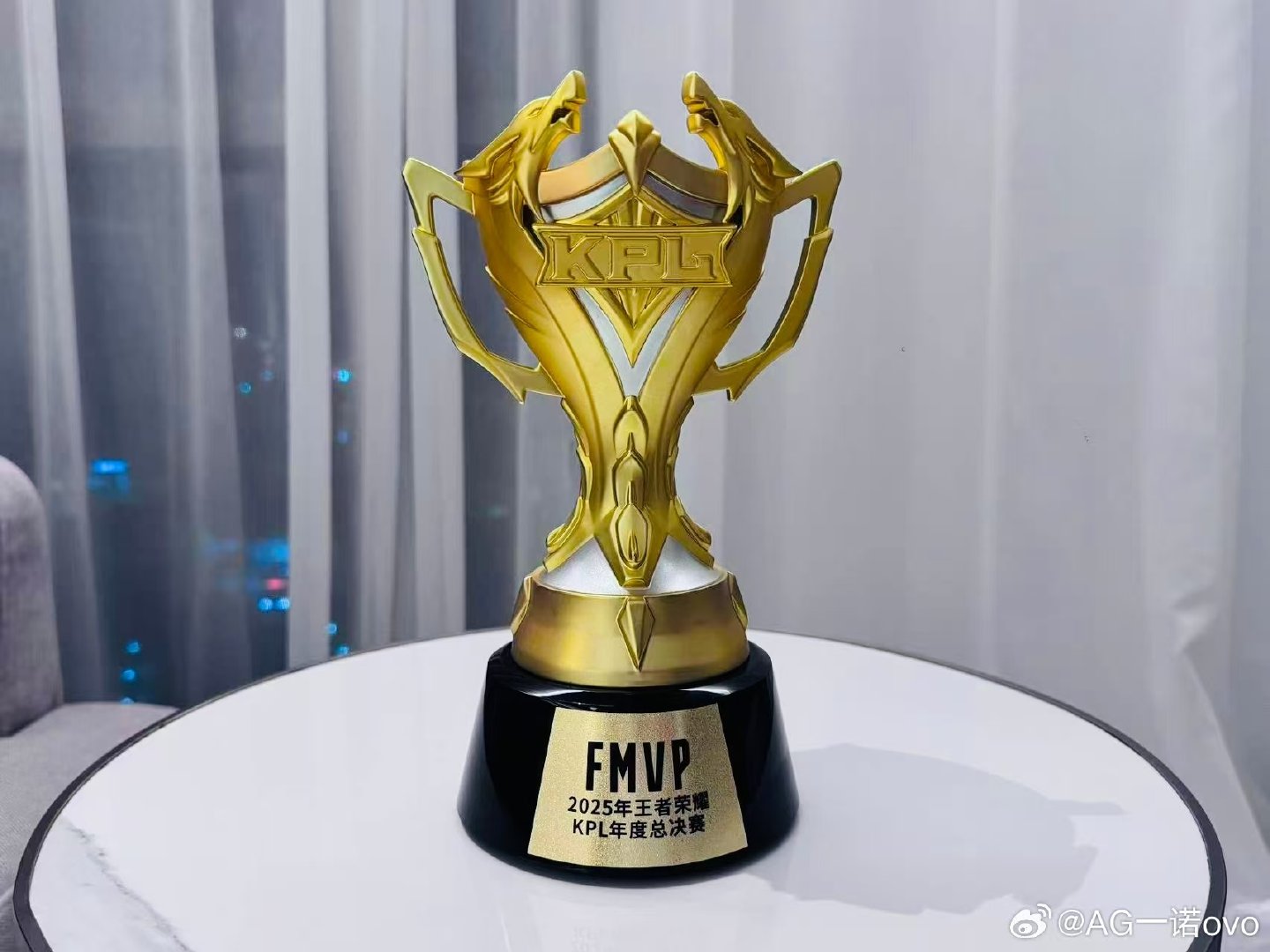 一诺等着大家来挑战一诺晒fmvp奖杯 一诺晒fmvp奖杯啦 ​​​