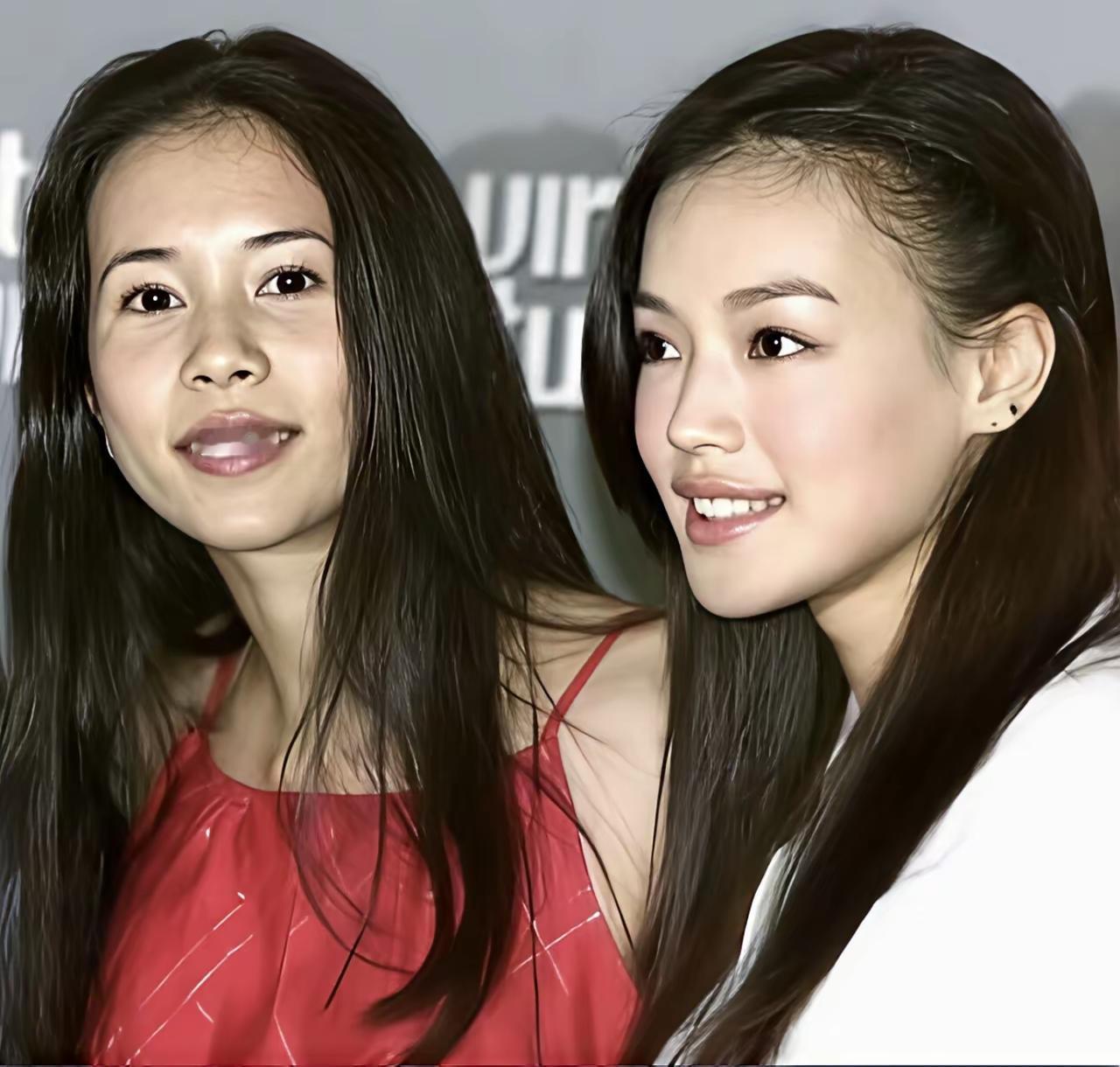 早期莫文蔚与舒淇这两位女神
没有美颜和滤镜的加持，依旧清纯秀丽，二人皆是气质出众