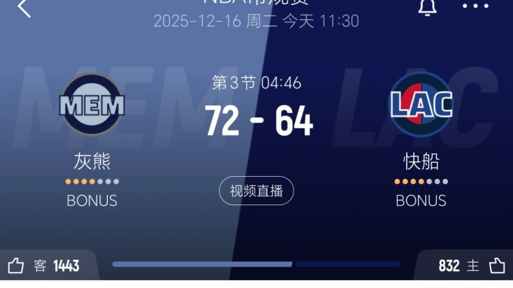 送的好快灰熊vs快船