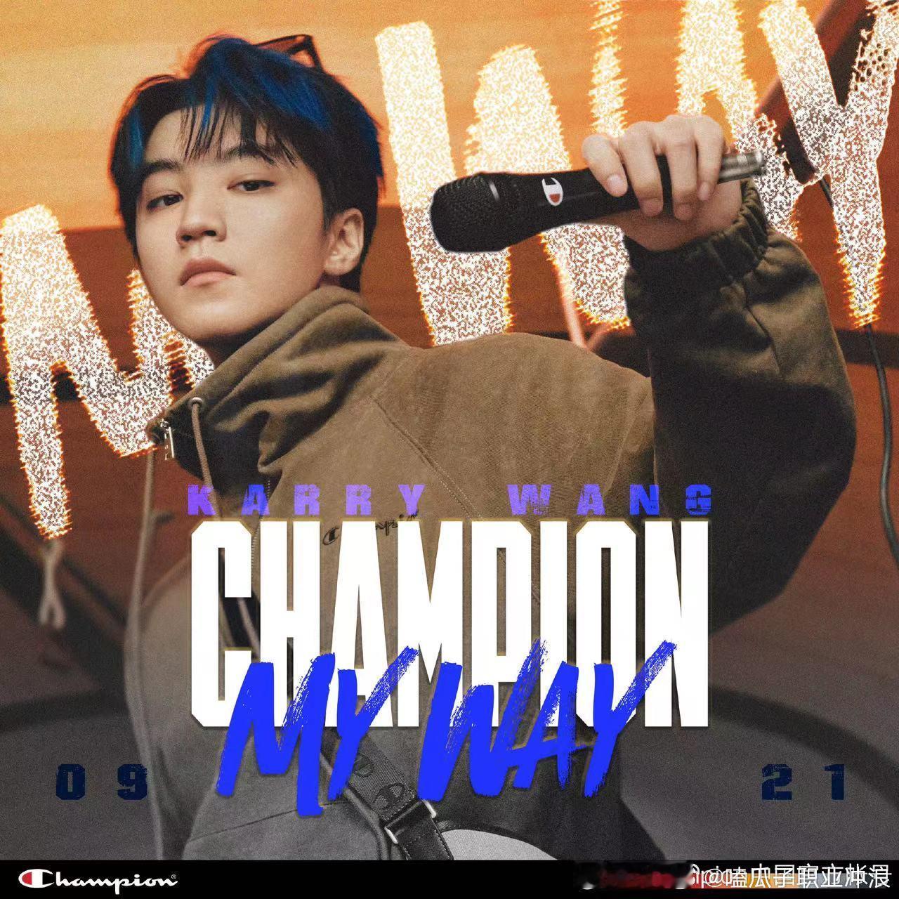 #王俊凯championmyway##王俊凯蓝发拿麦#王俊凯新歌封面照，天呐蓝发