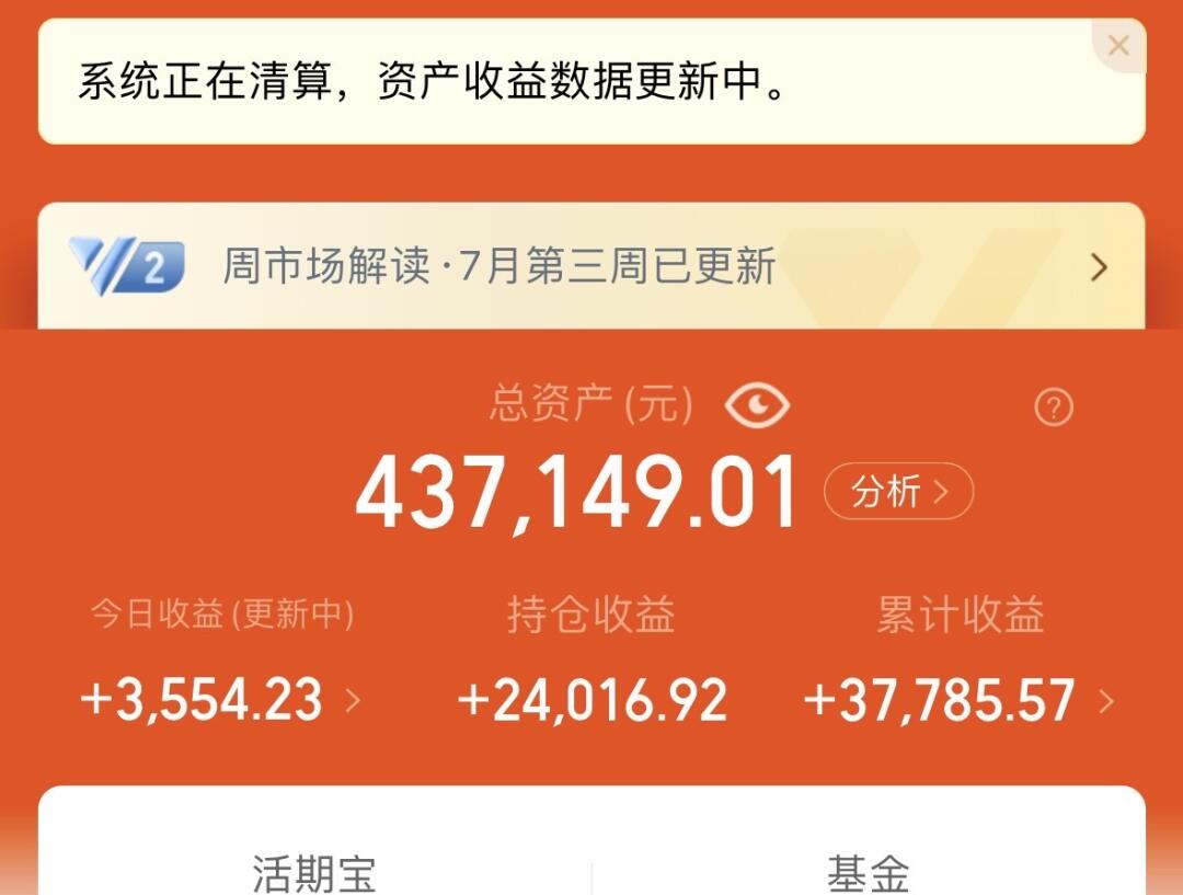 40w本金挑战一年赚20w，今日收益更新+3554