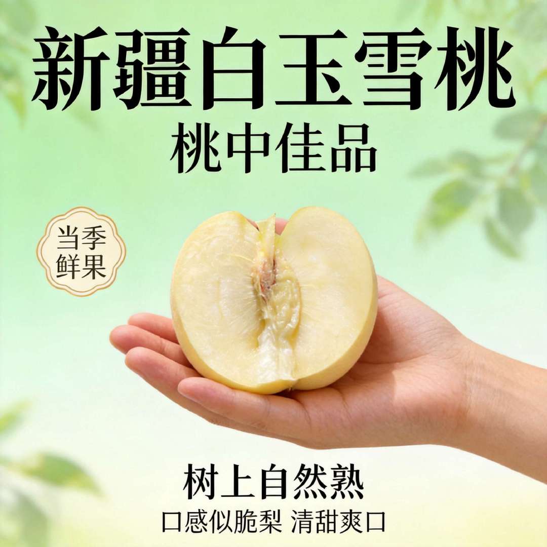 1. 果皮：成熟后通体奶白/浅米黄色，绒毛细腻稀少，不需要套袋就能长成洁净如玉的