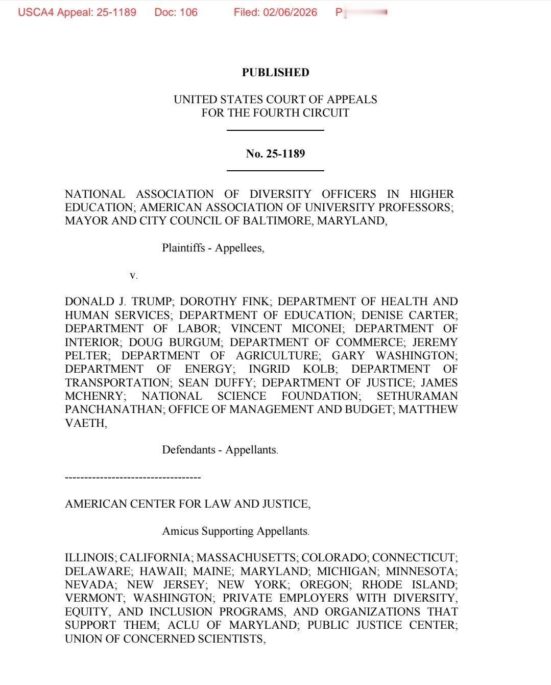 特朗普政府刚刚在两场法律战中取得胜利：第四巡回上诉法院推翻了左派法官阻止禁止DE