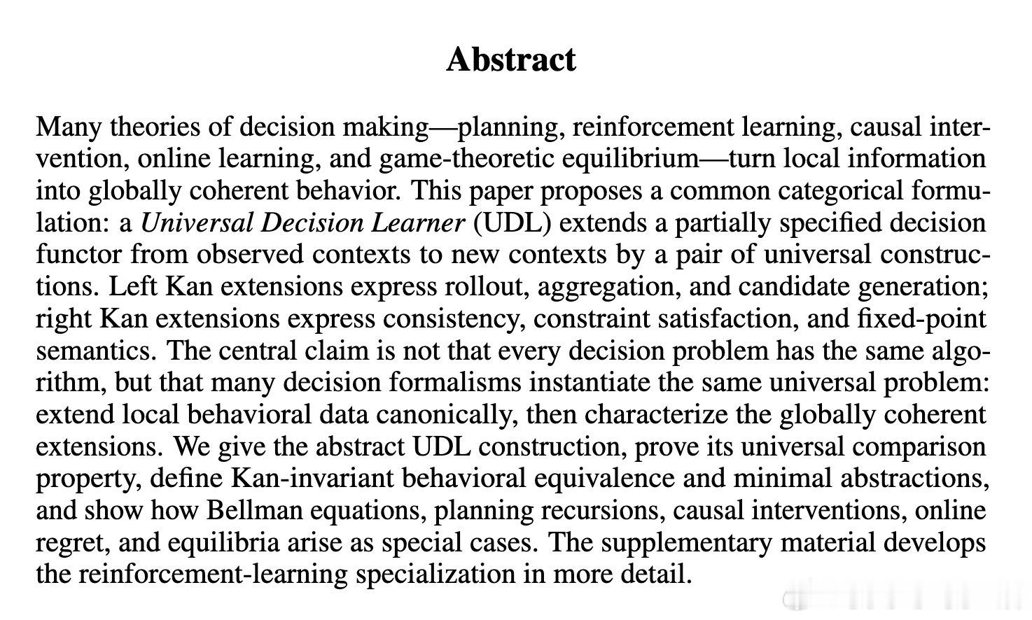 [LG]《Universal Decision Learners》S Mahad