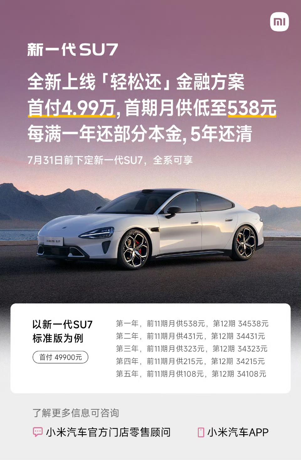 小米你又搁这玩文字游戏是不？首付 5 万，月供首月仅需 5 38！我首付六万，月