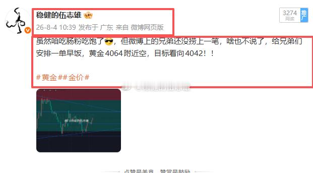 黄金4064空抵达4056拿下80点幸福！！8美金的幸福，早饭足够了，小时级收线