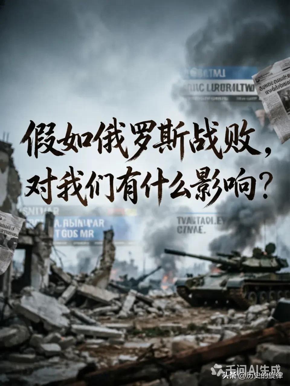 假如俄罗斯战败，对我们有什么影响？
 
俄乌冲突拉锯数年，很多人都在讨论一个假设