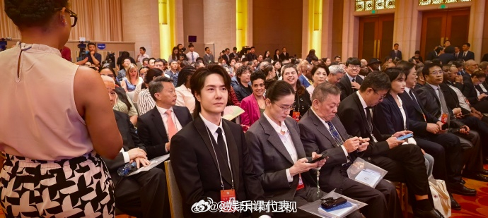 宋佳王一博同框参加会议 哇塞，宋佳、王一博等参加全球文明对话部长级会议，两人坐一