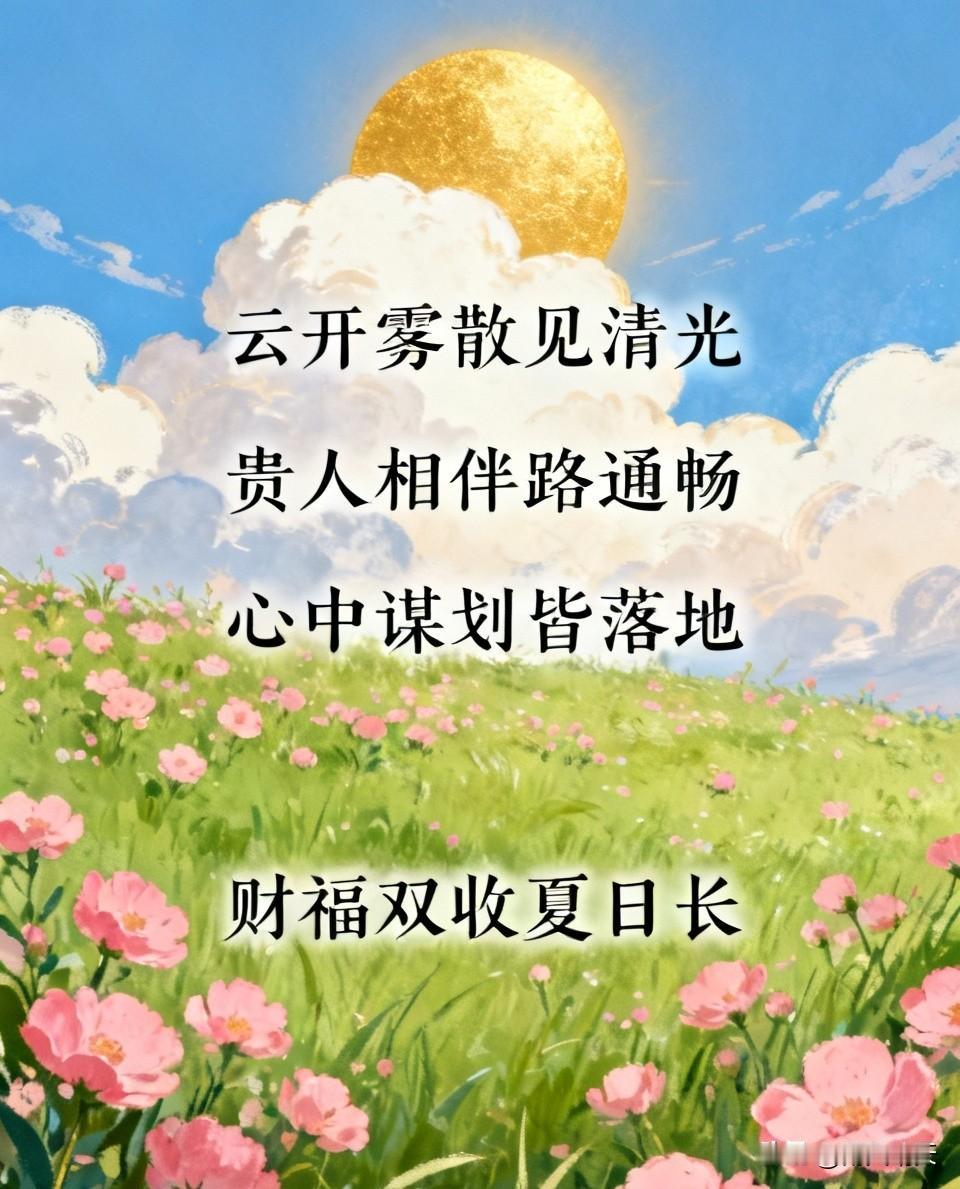 今天专属幸运签 · 上上签
 签文：
云开雾散见清光，
贵人相伴路通畅。
心中谋