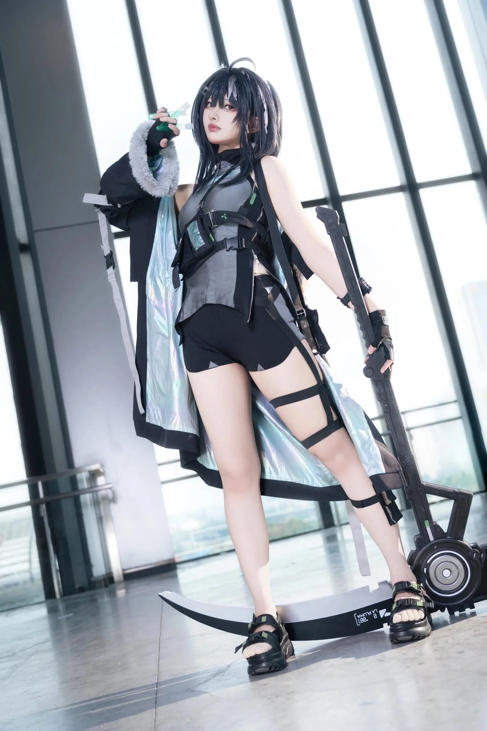 考斯普雷cosplay 明日方舟cos 这腿又长又白又细 漫展养眼造型...