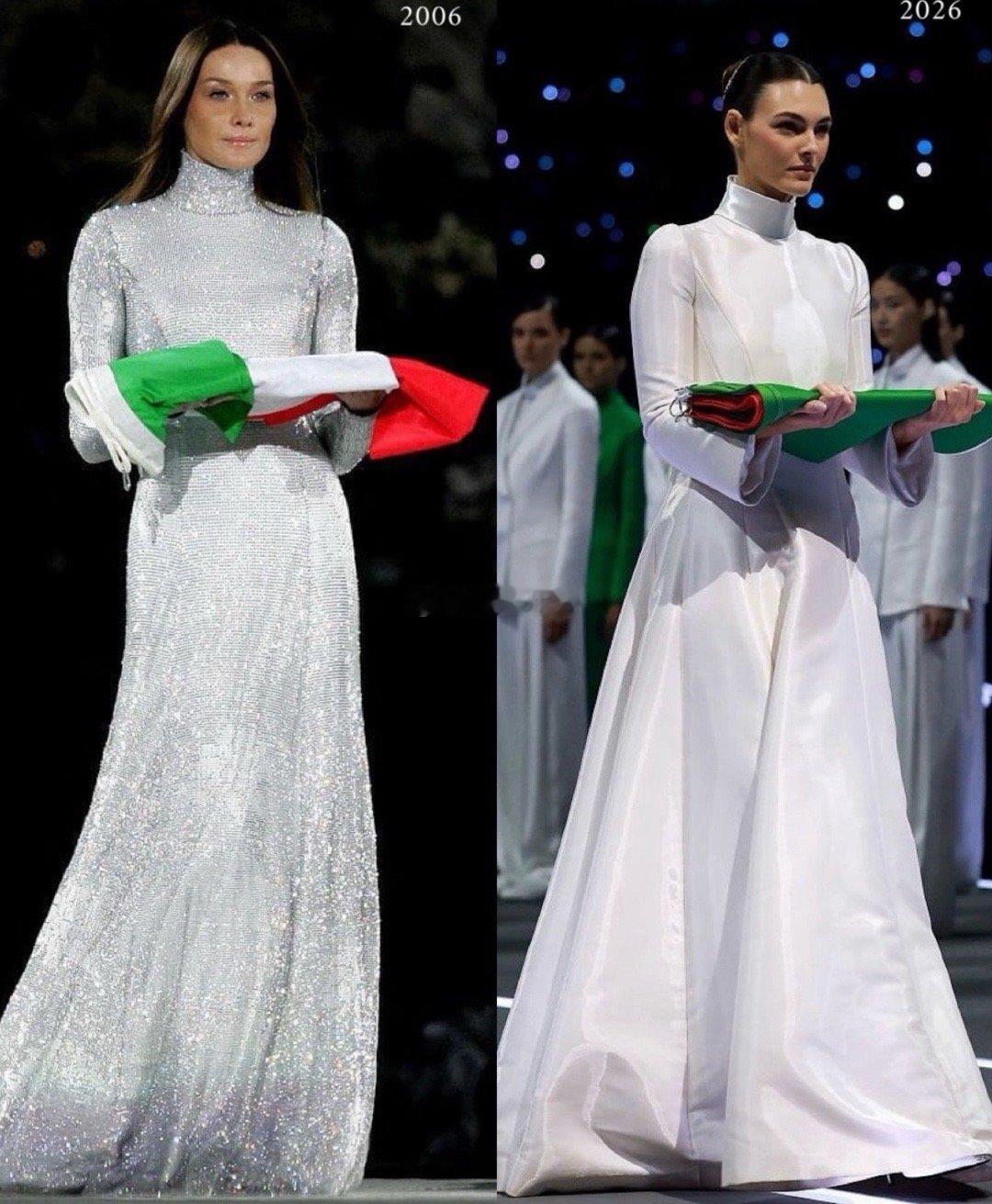 乔治·阿玛尼的致敬时刻体育场被绿、白、红三色点亮，定制阿玛尼套装成为全场焦点。三