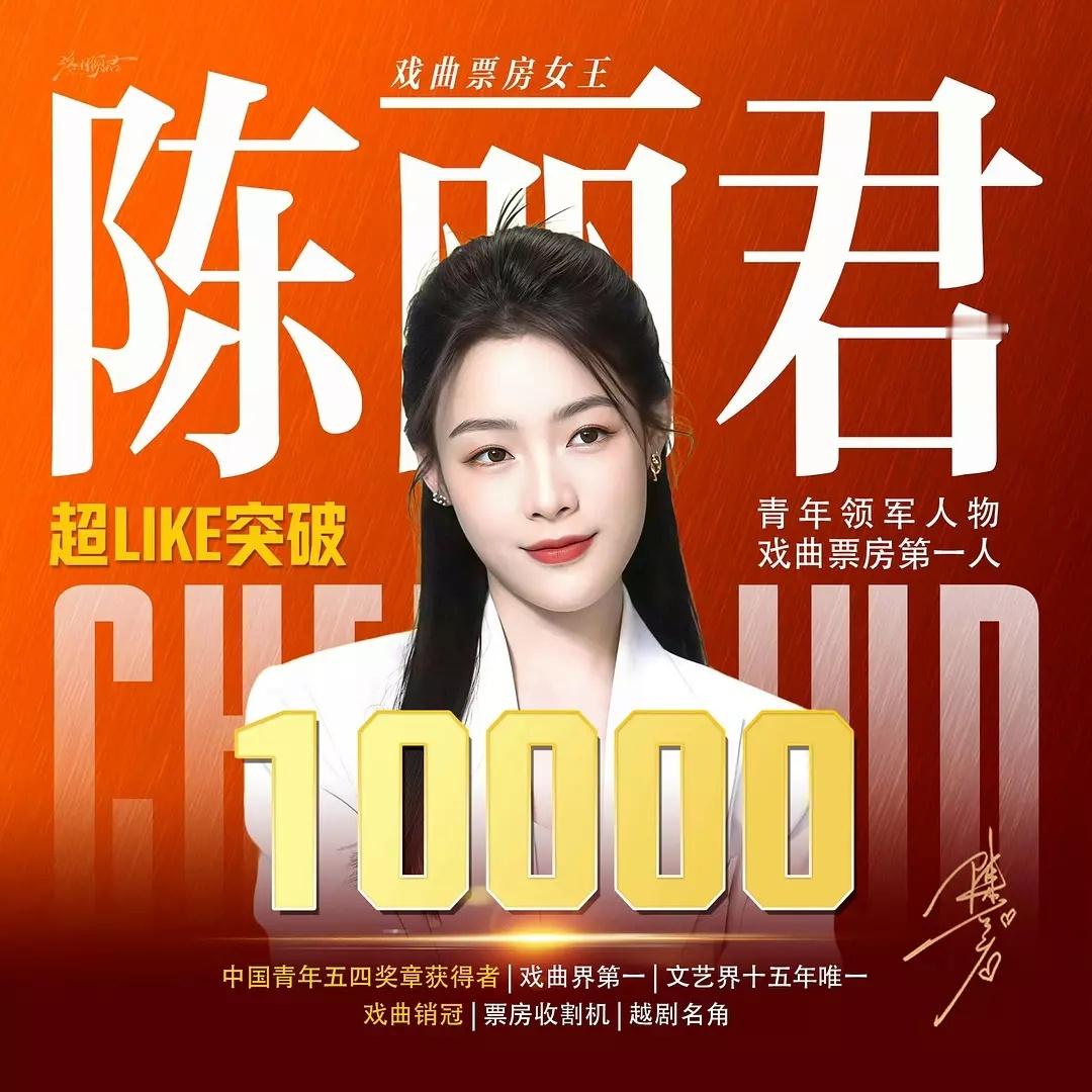 恭喜陈丽君超like破万，《我的大观园》巡演票房破6千万！ ​​​