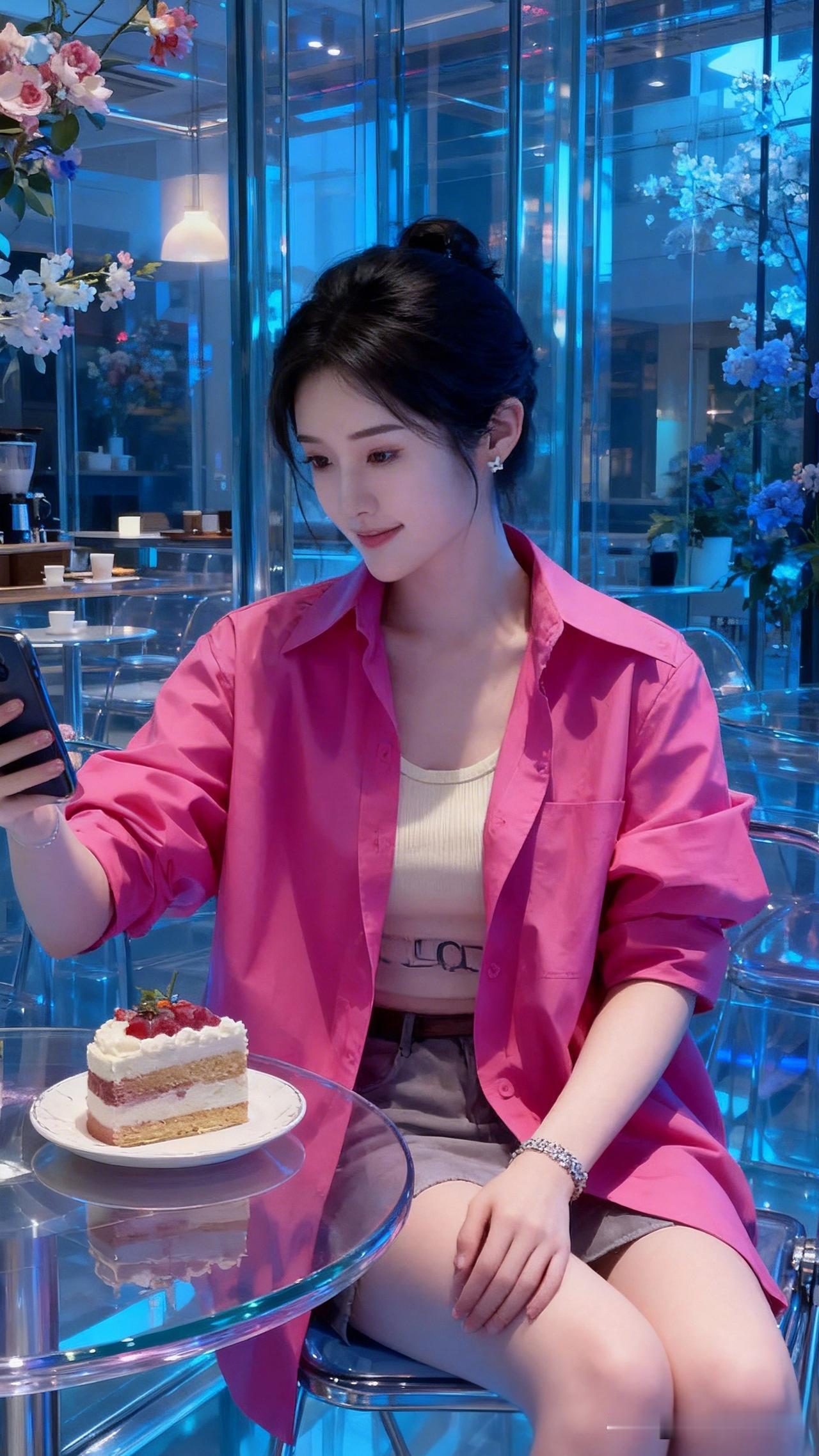 粉嫩少女心，咖啡馆里的甜蜜时光🍰💖