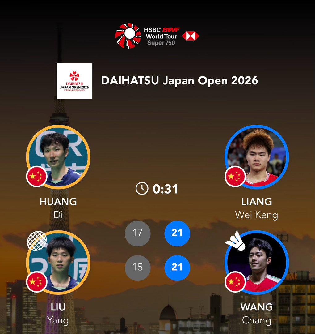 梁王驾到梁王组合 梁王加油  -比赛结果-2026日本公开赛260716 1/8