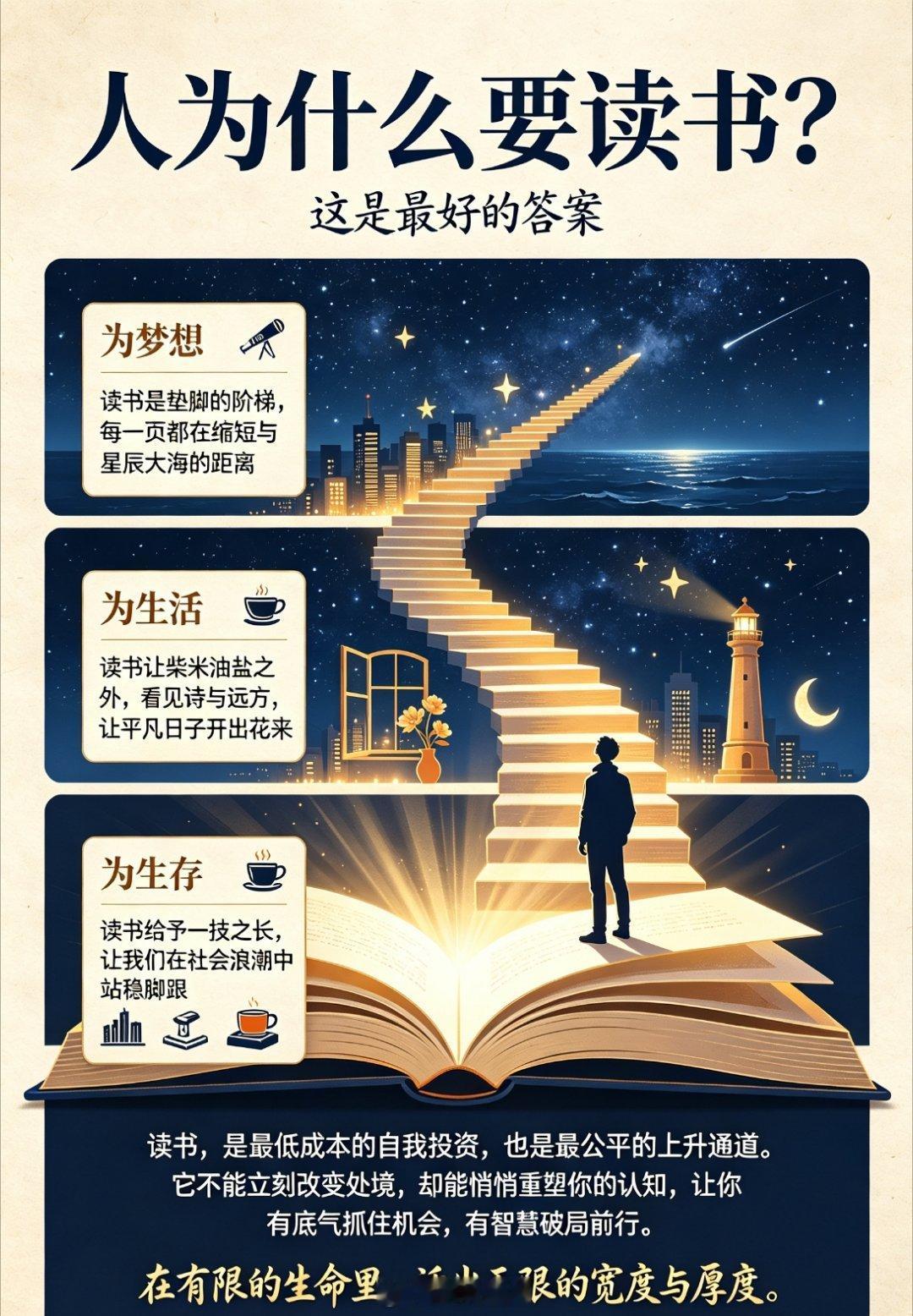 人为什么要读书最好的答案每个人都在为生存奔波，为生活操劳，为梦想跋涉。而读书，正