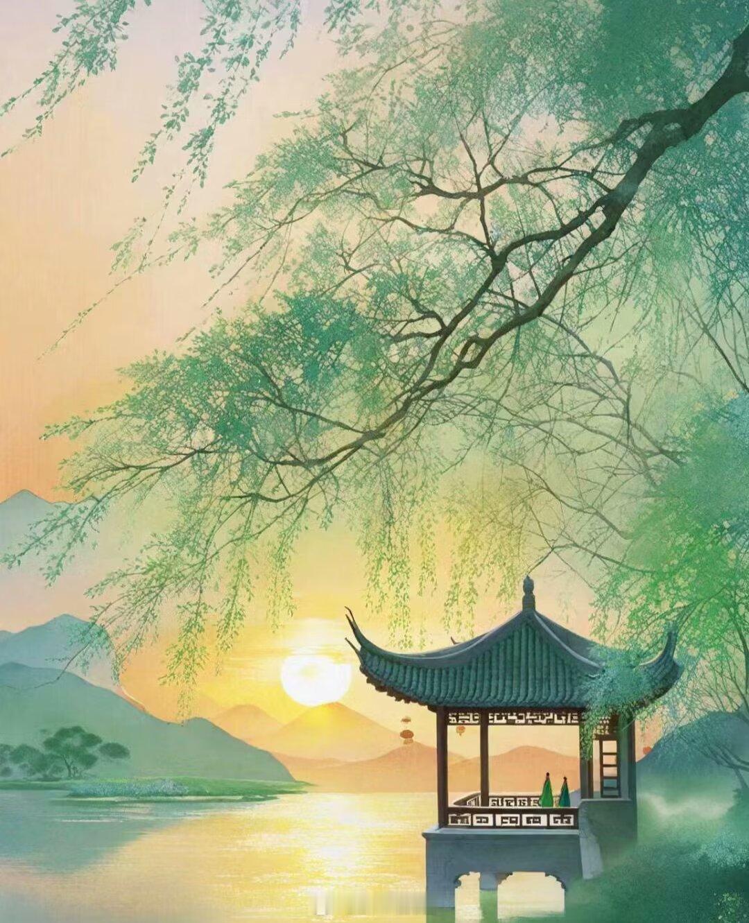 离离暑云散，袅袅凉风起。——白居易暑退九霄净，秋澄万景清。——刘禹锡四时俱可喜，
