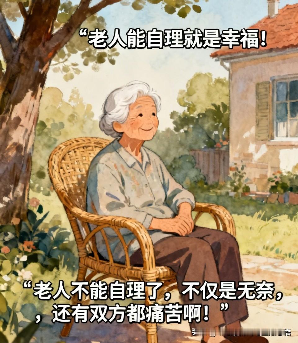 老人能自理就是幸福！老人不能自理了，不仅是无奈，还有双方都痛苦啊！[流泪]