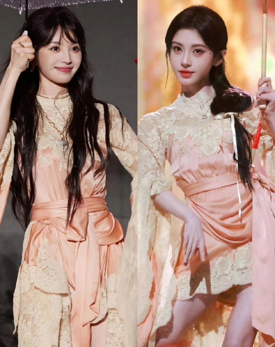 鞠婧祎和田曦薇穿的是同一条裙子吗？ ​​​