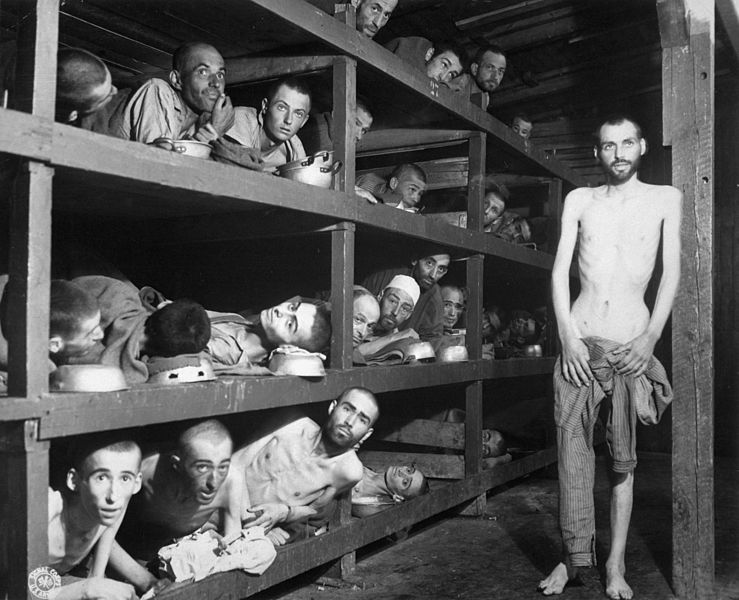1945年4月美国第89步兵师解放布痕瓦尔德集中营时拍摄的照片 ​​​