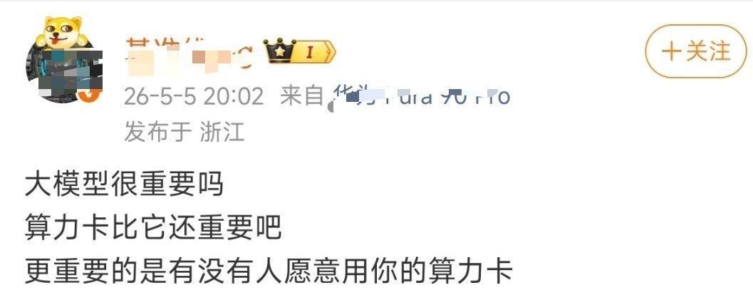 做个llm大模型吧，有人杠算力卡不是自己的再自己做算力卡吧，又有人黑说白了 就是