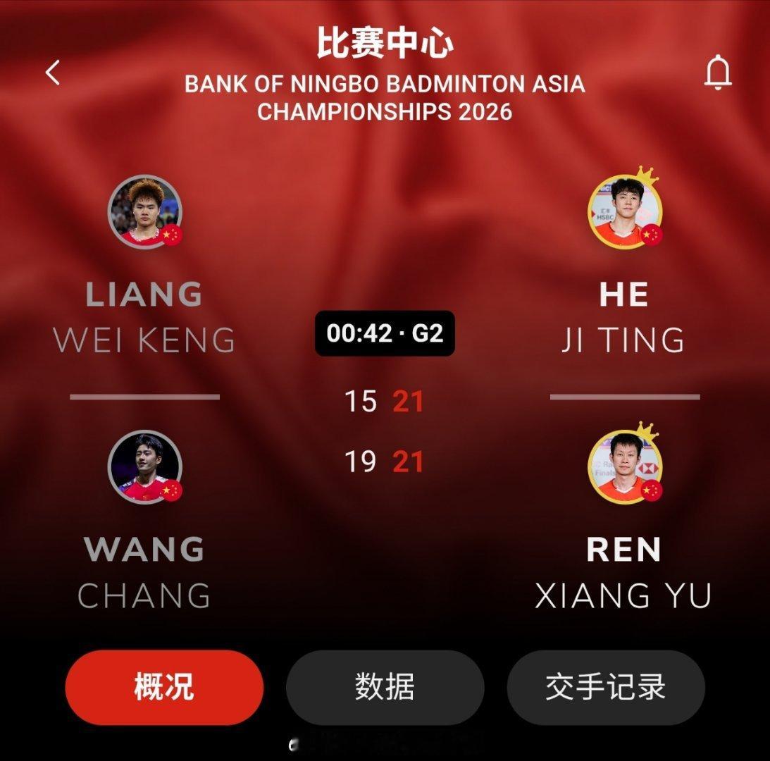 梁伟铿王昶vs何济霆任翔宇 男双 1/4赛 梁伟铿/王昶 19-21 15-21