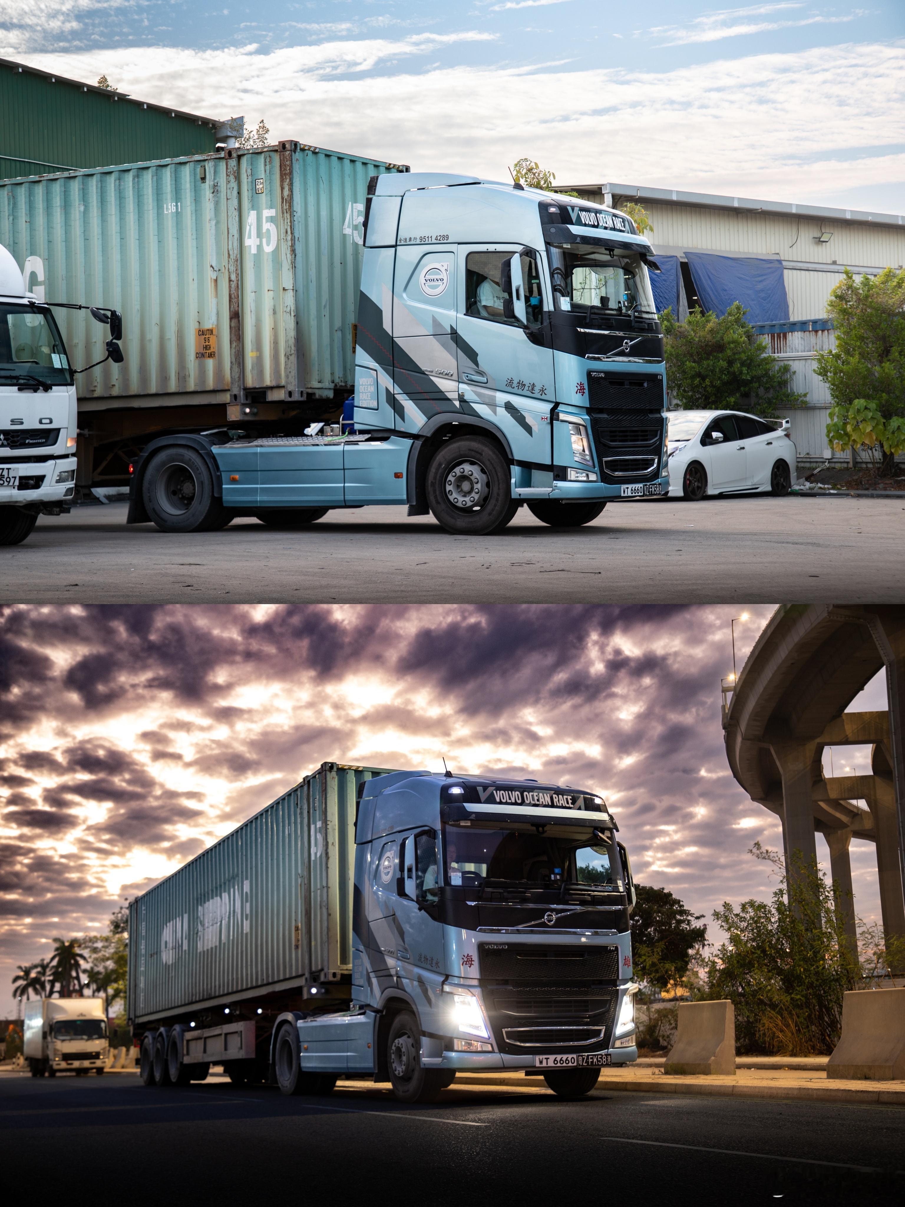 沃尔沃FH ocean race 限量版 全港两部配上香港的落日余晖 