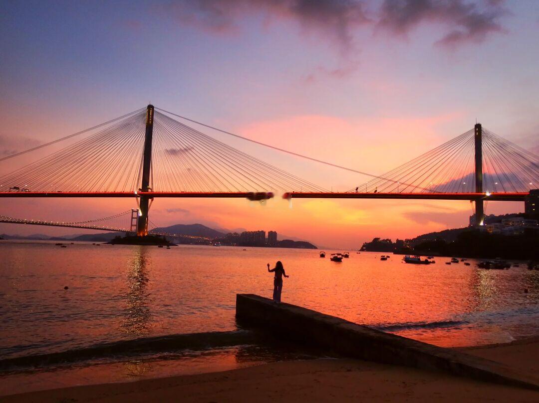 📍汀九泳灘．欣賞浪漫日落與夜景的美麗沙灘