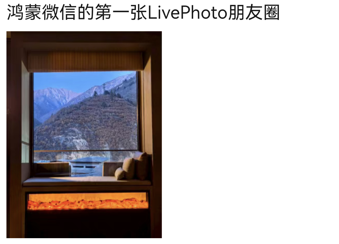 鸿蒙微信朋友圈LivePhoto发送成功