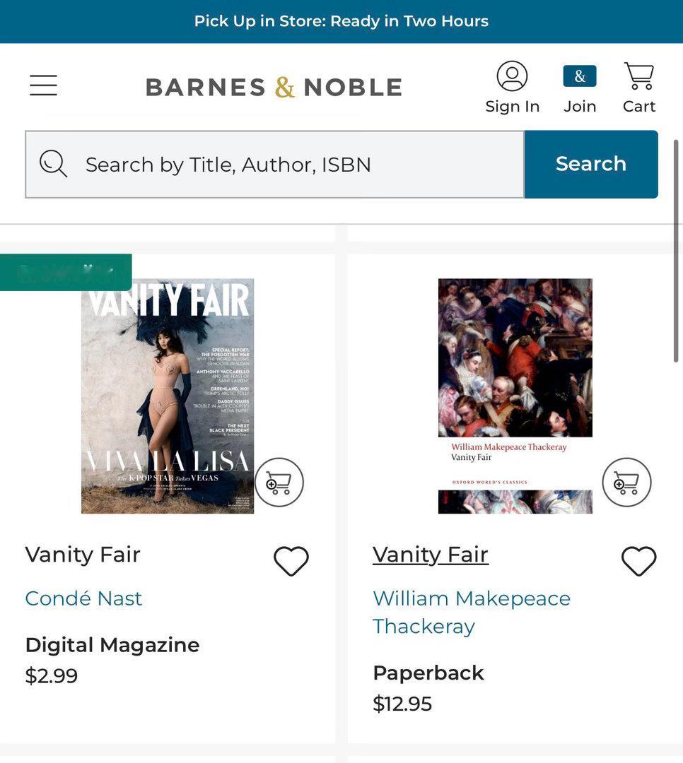 《Vanity Fair》2026 夏季刊现在是 Barnes & Noble 