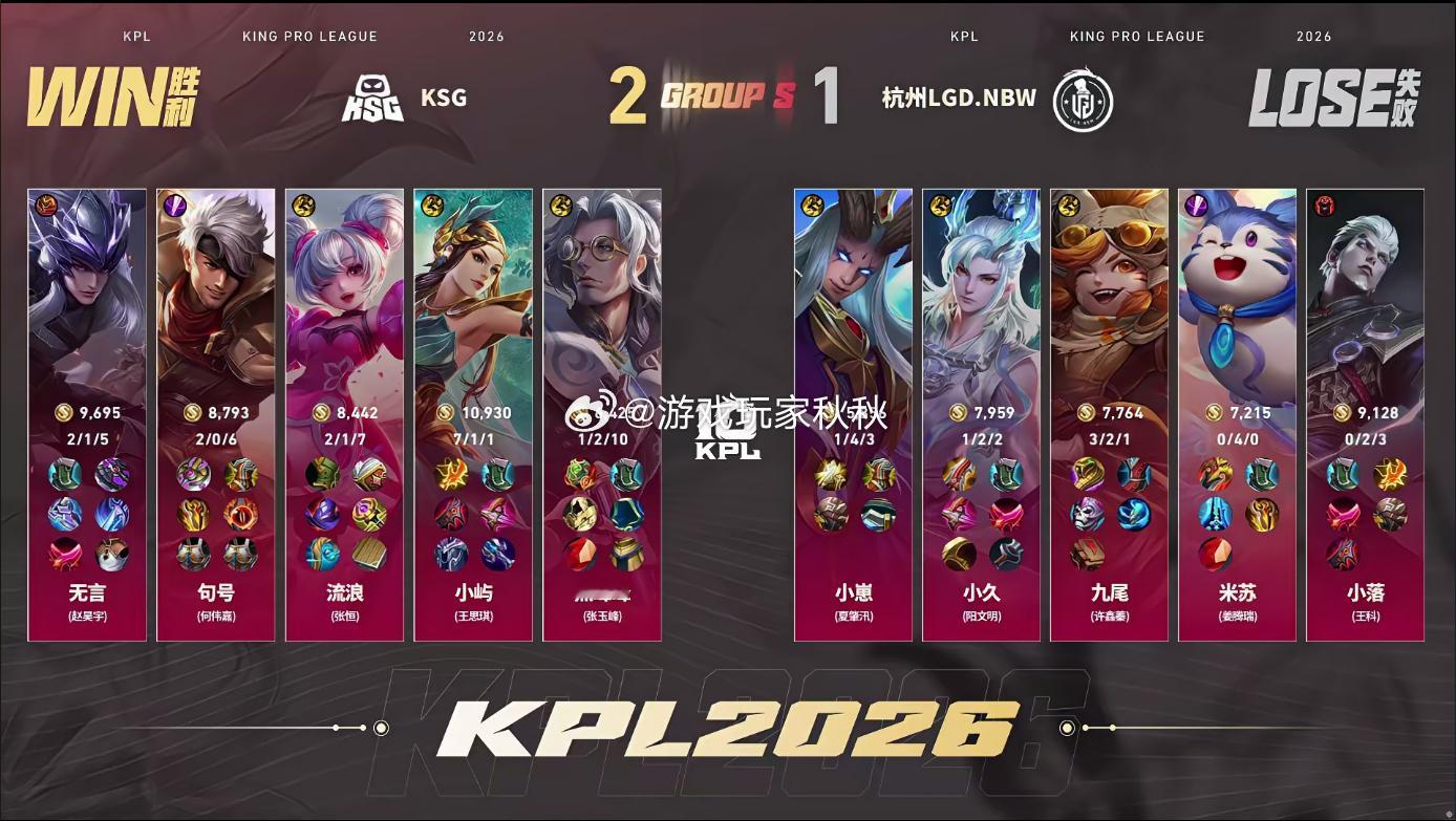 烈峰峰鲁班大师连续开团LGDNBW对战KSG本局比赛中，KSG2:1LGDNBW