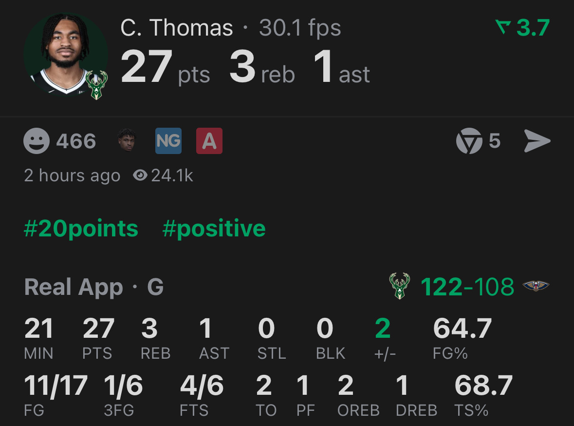 小火车又21min干了27分。雄鹿vs鹈鹕NBA