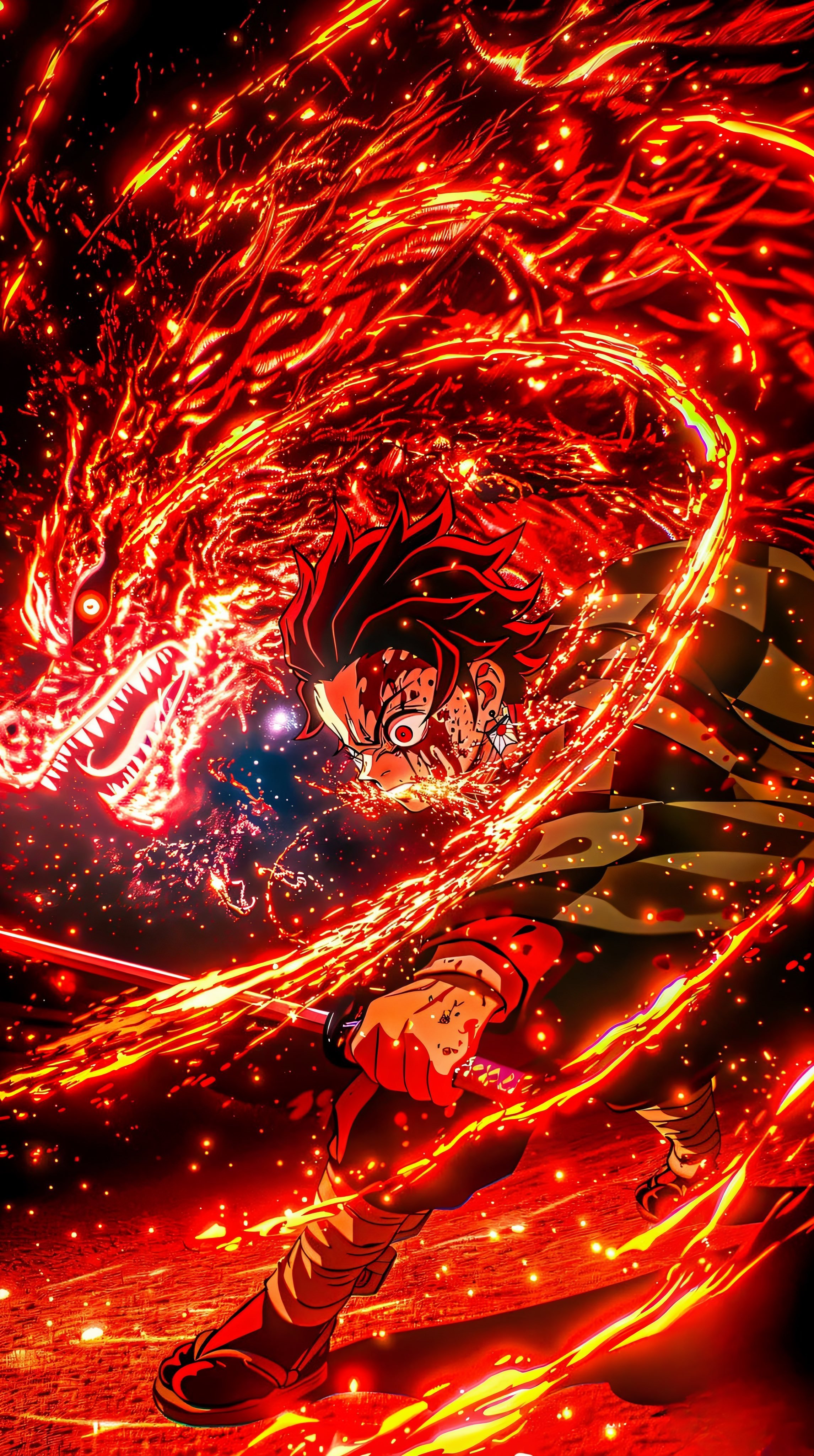 一张炭治郎4K高清帅图，拿去当手机壁纸吧[酷] ​​​